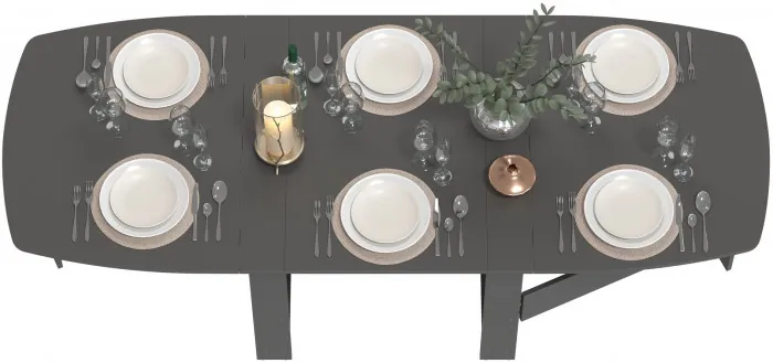 Стол-книжка 1-66граф, цвет графит, ШхГхВ 30х88х74 см. сложенный, разложенный три размера: 90/169/228х88х74 см.