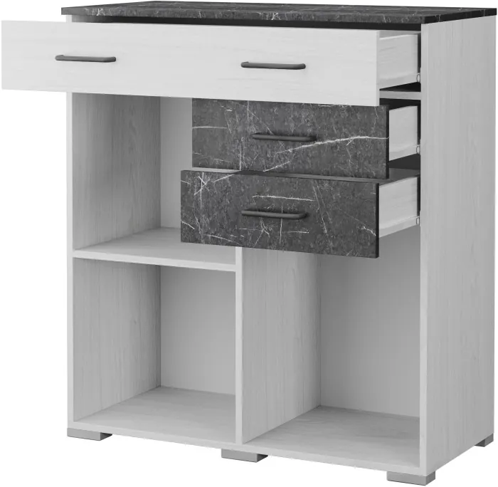 Модульная спальня "Теана", набор 1, Крафт серый/МДФ светло-серый