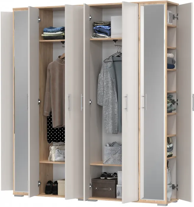 Две прихожих Домино-мини 2-3421дкз/к.с, цвет дуб крафт золотой/кашемир серый, ШхГхВ176х36х202 см.