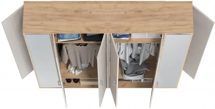 Две прихожих Домино-мини 2-3421дкз/к.с, цвет дуб крафт золотой/кашемир серый, ШхГхВ176х36х202 см.