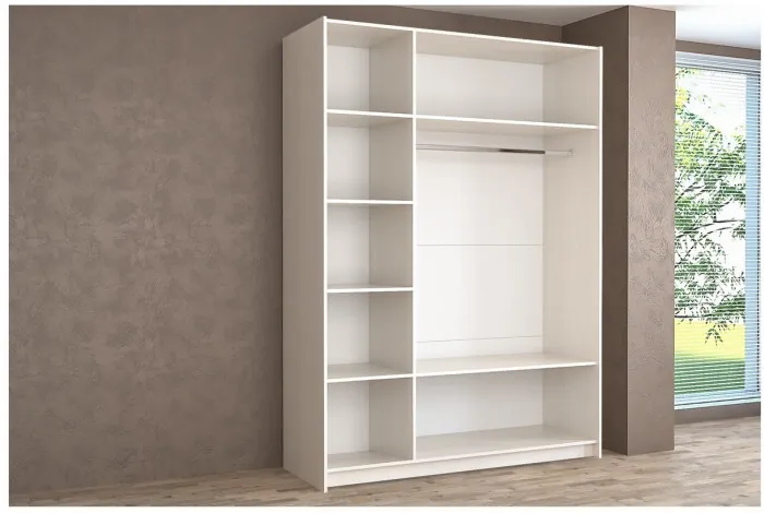 Шкаф-купе Иннэс-5 1600 Ф1/Ф1, Белый глянец