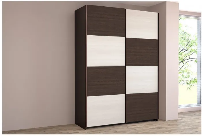 Шкаф-купе Иннэс-5 1600 Ф1/Ф1, Белый глянец