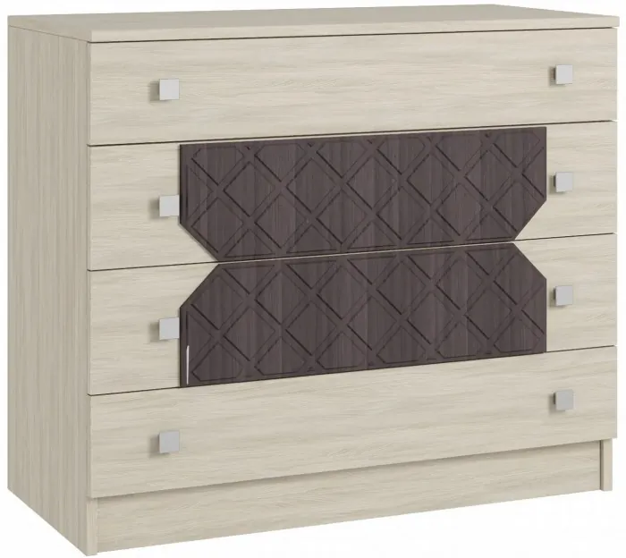 Модульная спальня Николь, композиция 1, Ясень Шимо/Лиственница темная