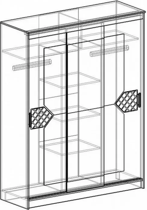 Модульная спальня Николь, композиция 1, Ясень Шимо/Лиственница темная