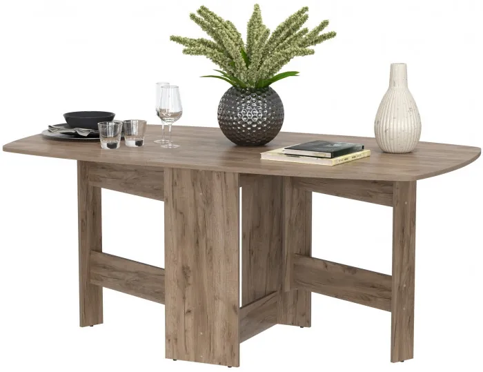 Стол-книжка раскладной 1-65М1дкт, цвет дуб крафт табачный, ШхГхВ 170х90х74 см., 30х90х74 см. сложенный