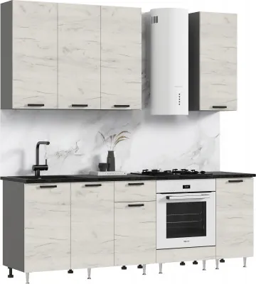 Кухня Рио NEW ЛДСП 2,2/900м (490), Компановка №2, Графит/Крафт белый