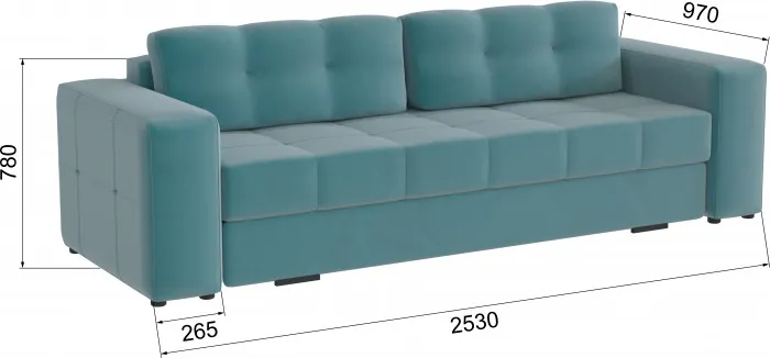 Диван раскладной Верден, бирюза