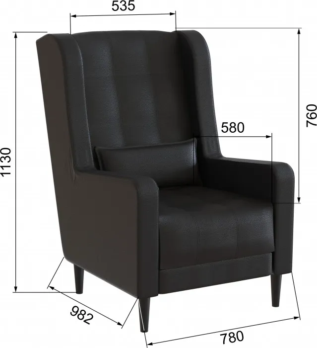 Кресло Корк экокожа черный