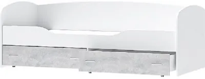 Кровать Бриз-2 80х190 (Белый / Цемент светлый)