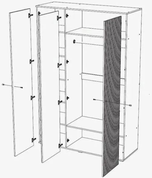 Оливия Шкаф 3-х ств. (Графит, Графит Софт)