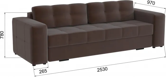 Диван раскладной Верден, коричневый