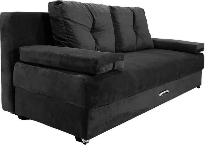 Диван-еврокнижка Амстердам Мини люкс, 150, велюр черный