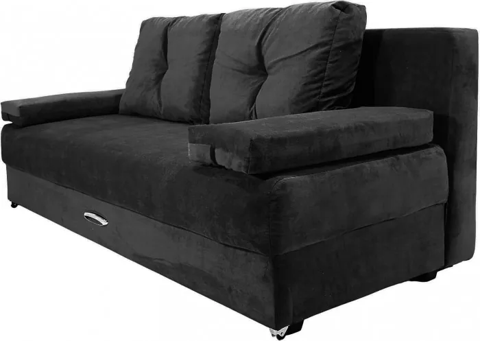 Диван-еврокнижка Амстердам Мини люкс, 150, велюр черный