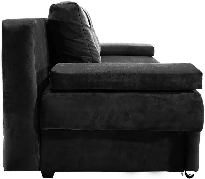 Диван-еврокнижка Амстердам Мини люкс, 150, велюр черный