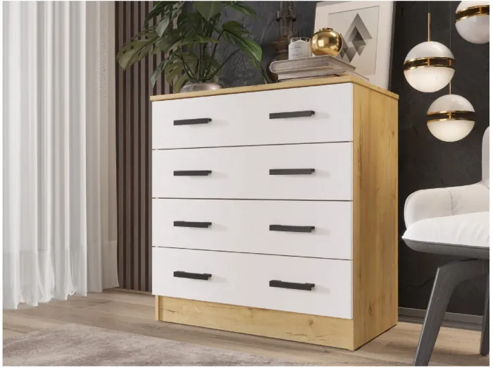 Модульная спальня Эко, композиция 4, вотан/белый гладкий