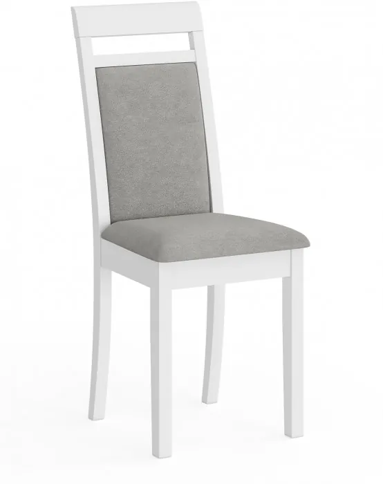 Стул Мебель--24 разборный Гольф-12, цвет белый, обивка ткань велюр серый 63, ШхГхВ 40х40х100 см., от пола до верха сиденья 47 см. (мягкая спинка)