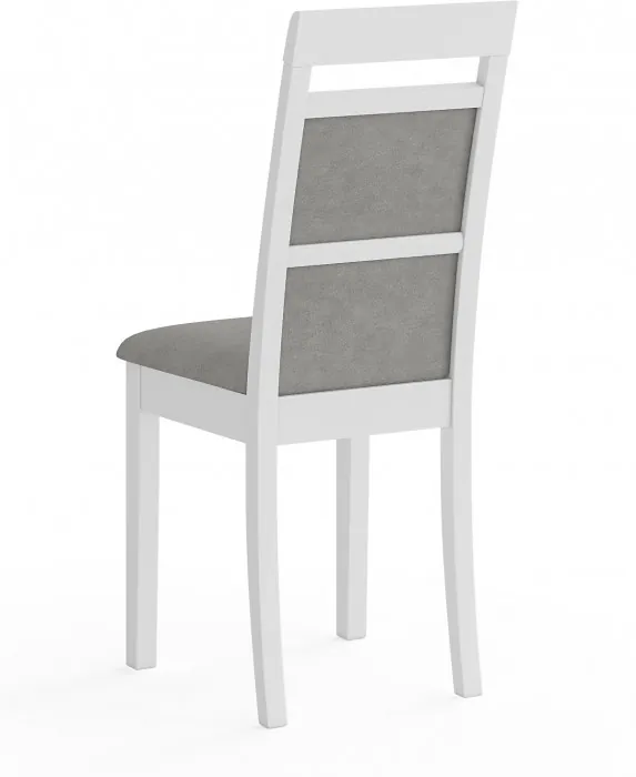 Стул Мебель--24 разборный Гольф-12, цвет белый, обивка ткань велюр серый 63, ШхГхВ 40х40х100 см., от пола до верха сиденья 47 см. (мягкая спинка)