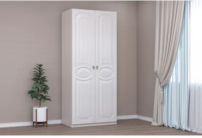 Кэт-6 бодега/сандал Шкаф 2-х дверный (Бодега белая / Сандал)