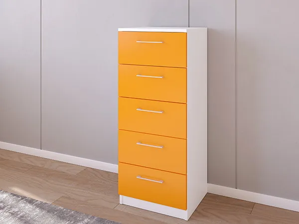 Комод 02/23 45х40х110 Белый/Оранжевый