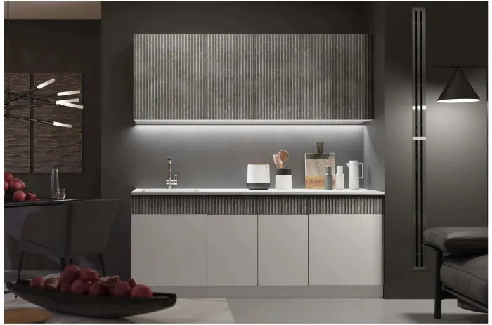 Кухня МДФ Оливия 2000 (Шарли Мокко/Шарли Пинк, Белый)