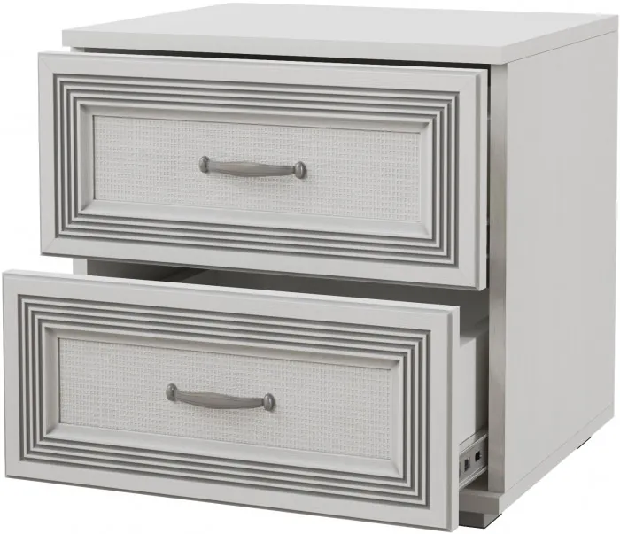 Ливорно Тумба прикроватная ЛТ-20 ясень анкор светлый патина серебро