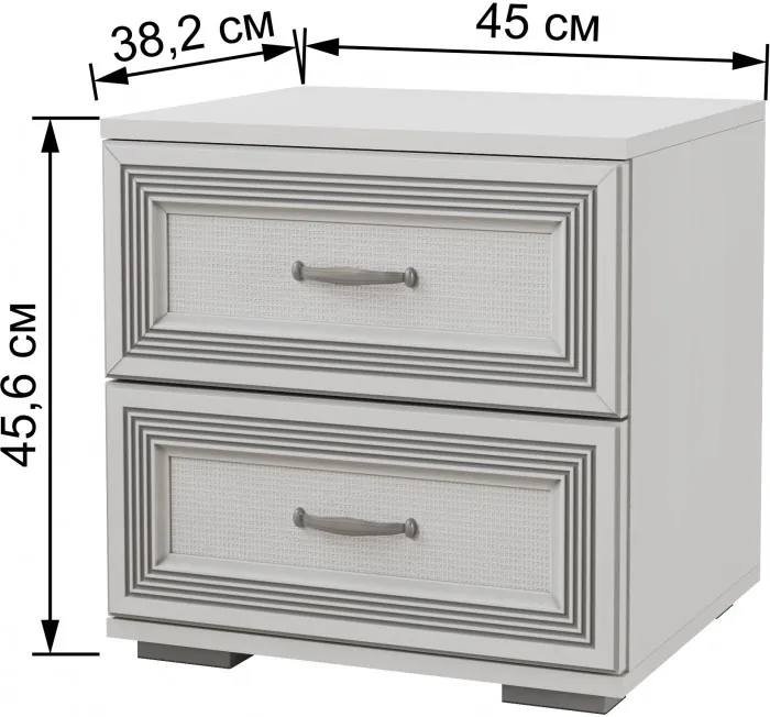 Ливорно Тумба прикроватная ЛТ-20 ясень анкор светлый патина серебро