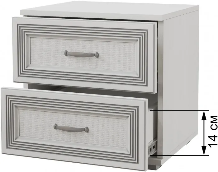 Ливорно Тумба прикроватная ЛТ-20 ясень анкор светлый патина серебро