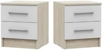Мартина Тумбы прикроватные (Сонома / Белый глянец)
