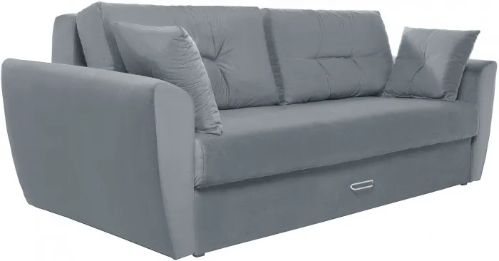 Диван-еврокнижка Амстердам Люкс, 160х195, пружинный блок, велюр серый