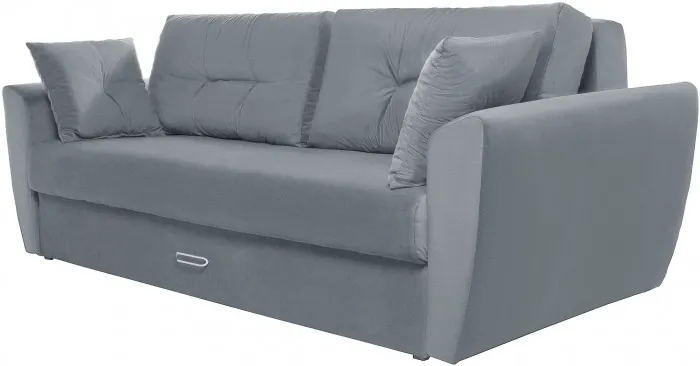 Диван-еврокнижка Амстердам Люкс, 160х195, пружинный блок, велюр серый