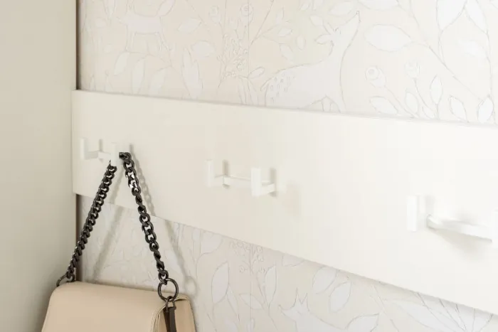 Октава 15.14.02 Вешалка + 15.14.02 Вешалка + 15.14.02 Вешалка, цвет белый шагрень, ШхГхВ 194,1х4,7х15 см.