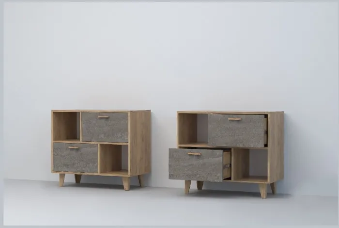 Эго Тумба Т-1 НГ (Глянец Белый/Дуб Крафт Золотой)