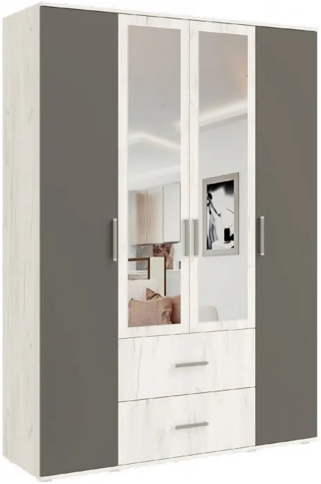 Модульная спальня Фиеста NEW композиция 2 (Дуб крафт белый/Графит)