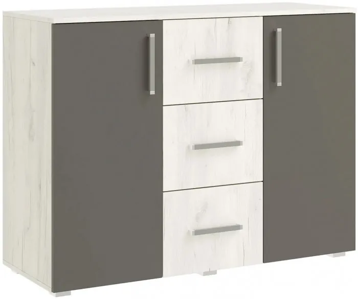 Модульная спальня Фиеста NEW композиция 2 (Дуб крафт белый/Графит)