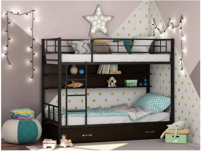 Двухъярусная кровать Севилья 2ПЯ (Коричневый, Крем)