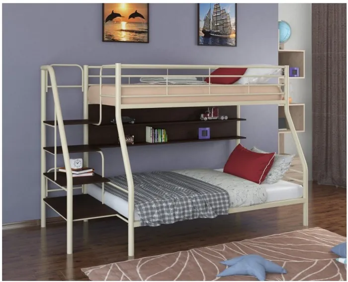 Двухъярусная кровать Толедо-1ПЯ (Серый)