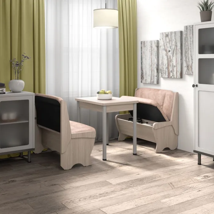 Кухонный набор скамья 950 Лотос - стол Ирис / ясень светлый/латте