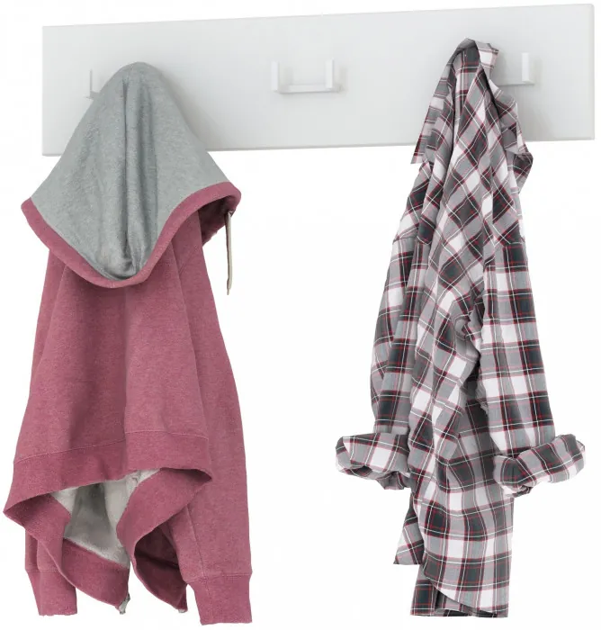 Октава 15.14.02 Вешалка, цвет белый шагрень, ШхГхВ 64,7х4,7х15 см.