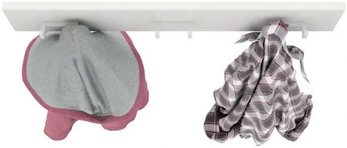 Октава 15.14.02 Вешалка, цвет белый шагрень, ШхГхВ 64,7х4,7х15 см.