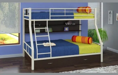 Двухъярусная кровать Гранада-1ПЯ, серый / Венге (ясень шимо темный, Серый)