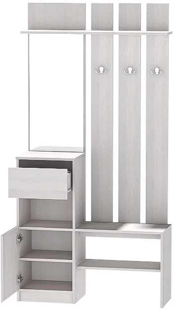 Модульная Прихожая Кэт-1, набор 5, Ясень Анкор Светлый/Графит