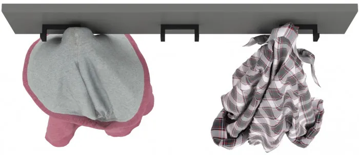 Октава 15.14.02 Вешалка, цвет серый графит, ШхГхВ 64,7х4,7х15 см.