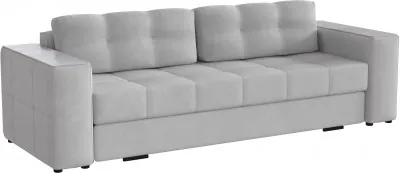 Диван раскладной Виконт, светло-серый/мдф холст белый