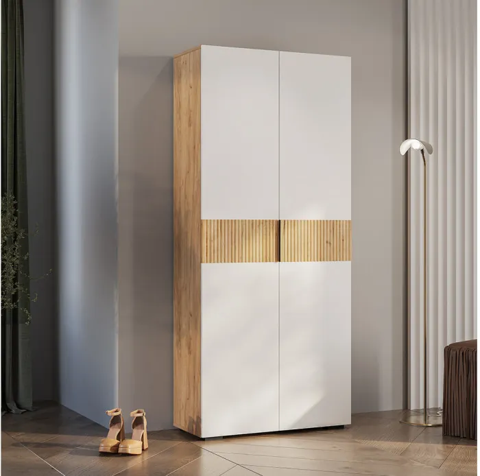 Шкаф 2-х створчатый "Сандра" ШК-04 Крафт/Белый/Тортуга (М27)