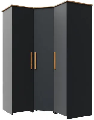 Шкаф угловой "Скандинавия" - Антрацит/Дуб наварра