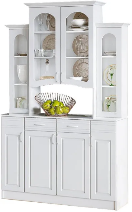 Буфет Констанция 4-х створчатый (Белый матовый / голубой)