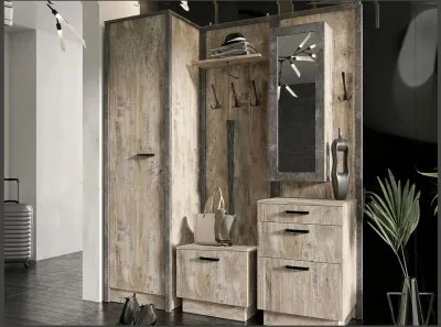 Прихожая Амели (Дуб Юкон / Бетон темный)