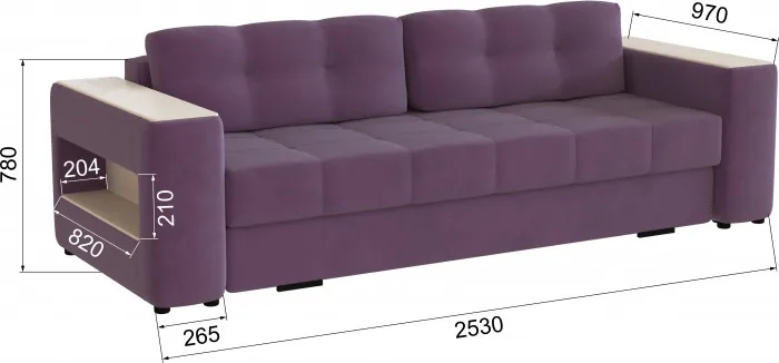 Диван раскладной Доро, винный/мдф клен кремовый