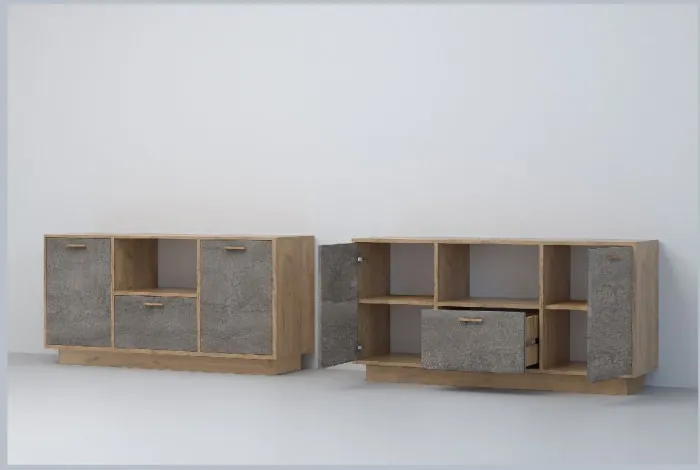 Эго Тумба Т-2 ПД (Глянец Белый/Дуб Крафт Золотой)