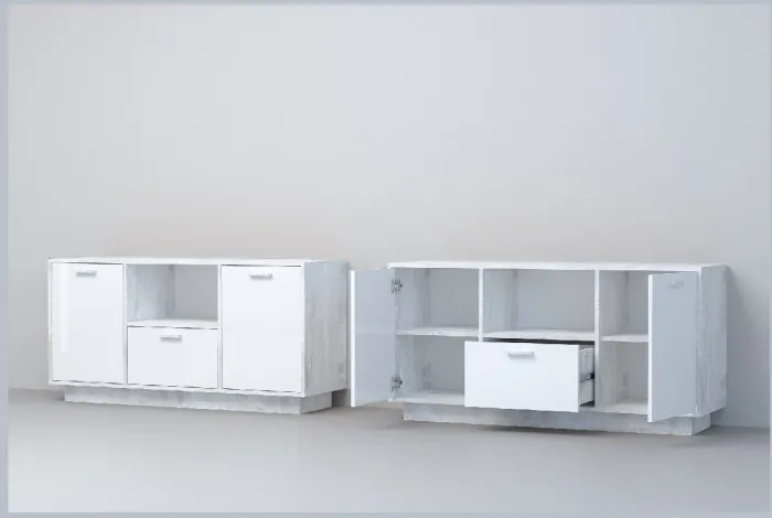 Эго Тумба Т-2 ПД (Глянец Белый/Дуб Крафт Золотой)